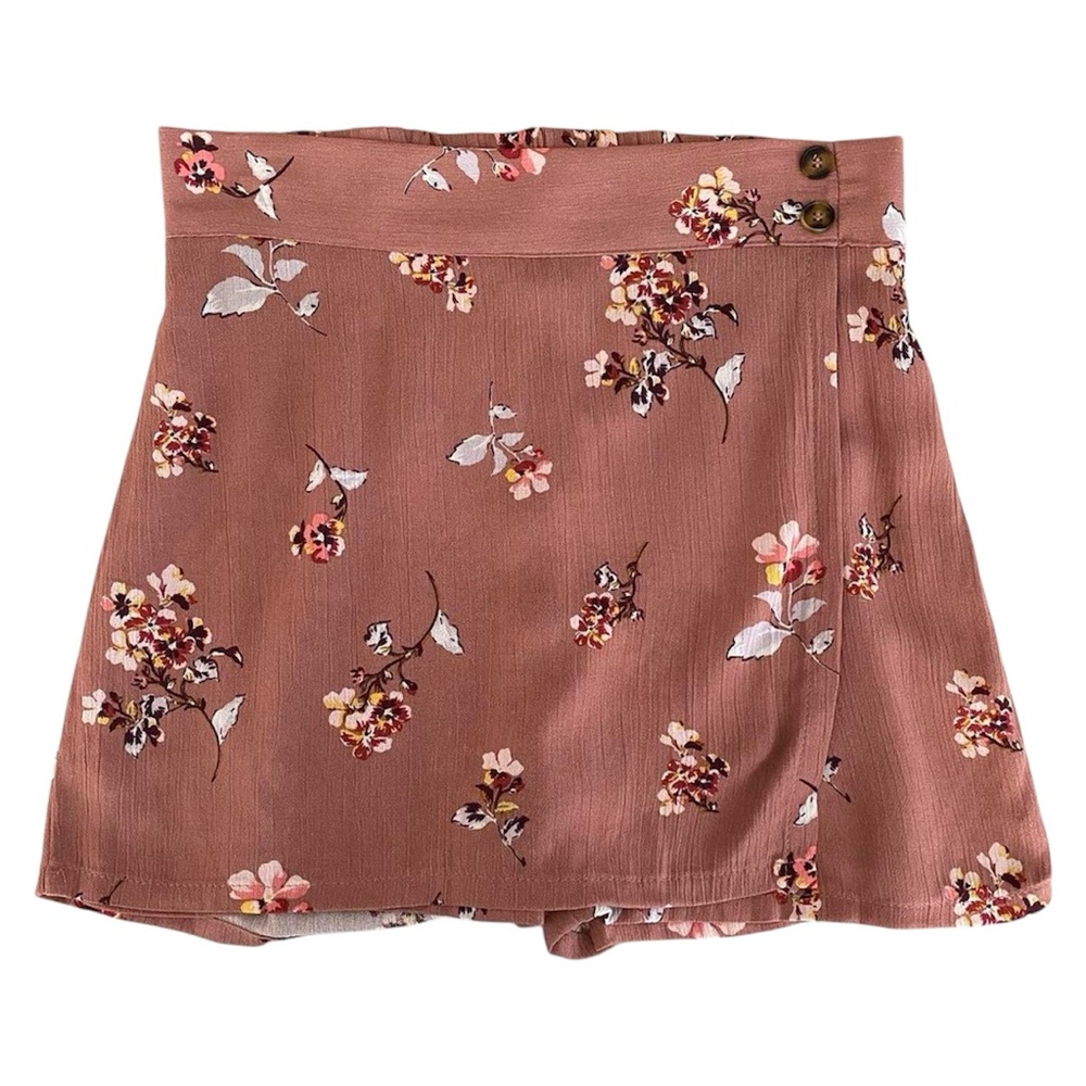 Ivy & Main Spring Summer Wrap Style Floral Mauve Pink Skort Women’s Size XS
